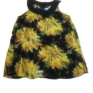 Sleeveless Black & Yellow Blouse Size XL